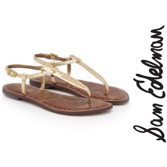Sam Edelman Shoes - NEW Sam Edelman Gigi Gold Thong Sandals, 5
